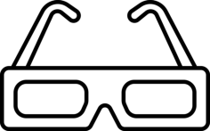 Old 3D Glasses Outline Icon Svg Set, Free Vectors File